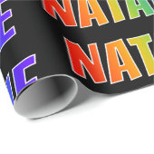 レインボー名「NATALIE」;おもしろい&カラフルNATALIE ラッピングペーパー (ロールコーナー)