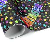 レインボー名"NATASHA" +星 ラッピングペーパー (ロールコーナー)