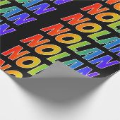 レインボー名「NOLAN」;おもしろい&カラフルL ラッピングペーパー (角)