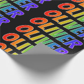 レインボー名「OLIVER」;おもしろいカラフル& ラッピングペーパー (角)