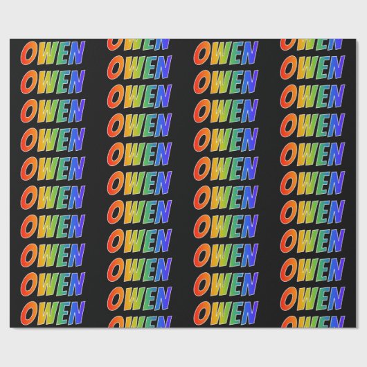 レインボー名「OWEN」;おもしろいカラフル& ラッピングペーパー (フラット)