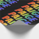 レインボー名"PAIGE";おもしろい&カラフル ラッピングペーパー (角)