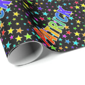 レインボー名"PATRICK" +星 ラッピングペーパー (ロールコーナー)