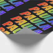 レインボー名"PAULA";おもしろい&カラフル ラッピングペーパー (角)