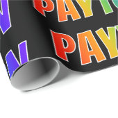 レインボー名「PAYTON」;おもしろい&カラフル ラッピングペーパー (ロールコーナー)