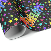 レインボー名"PENELOPE" +星 ラッピングペーパー (ロールコーナー)