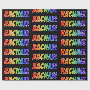 レインボー名"RACHAEL";おもしろい&カラフル ラッピングペーパー