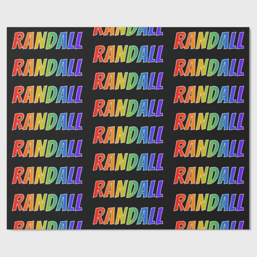 レインボー名"RANDALL";おもしろい&カラフル ラッピングペーパー (フラット)