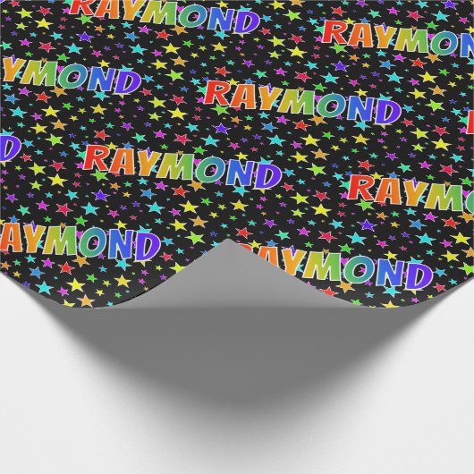 レインボー名"RAYMOND" +星 ラッピングペーパー (角)