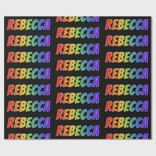 レインボー名「REBECCA」;おもしろい&カラフルREBECCA ラッピングペーパー