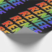 レインボー名"RENEE";おもしろい&カラフル ラッピングペーパー (角)