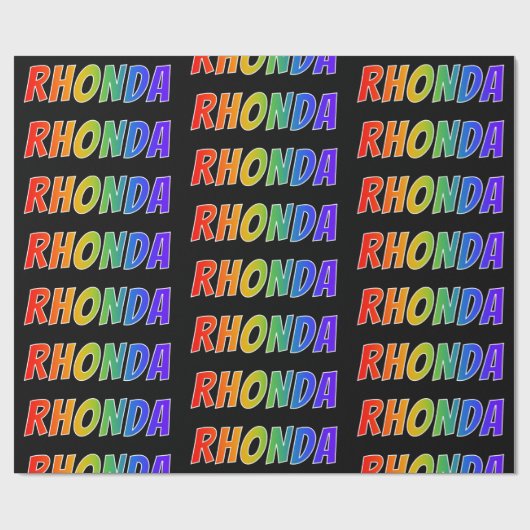レインボー名「RHONDA」、おもしろいおよびカラフルRHONDA ラッピングペーパー (フラット)