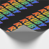 レインボー名「RUBY」;おもしろい&カラフル ラッピングペーパー (角)