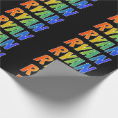 レインボー名「RYAN」;おもしろいカラフル& ラッピングペーパー (角)