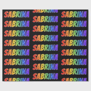 レインボー名"SABRINA";おもしろい&カラフルSABRINA ラッピングペーパー