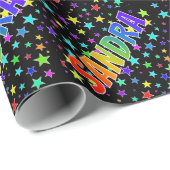 レインボー名"SANDRA" +星 ラッピングペーパー (ロールコーナー)