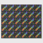 レインボー名"SANTIAGO" +星 ラッピングペーパー (フラット)