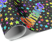 レインボー名"SANTIAGO" +星 ラッピングペーパー (ロールコーナー)