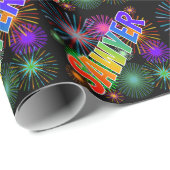 レインボー名「SAWYER」+花火 ラッピングペーパー (ロールコーナー)