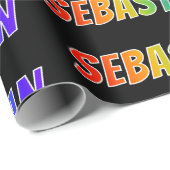 レインボー名「SEBASTIAN」;おもしろい&カラフルSEBASTIAN ラッピングペーパー (ロールコーナー)