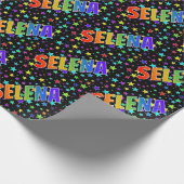 レインボー名"SELENA" +星 ラッピングペーパー (角)