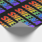 レインボー名"SHEENA";おもしろい&カラフルSHENA ラッピングペーパー (角)