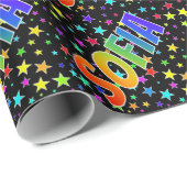 レインボー名"SOFIA" +星 ラッピングペーパー (ロールコーナー)