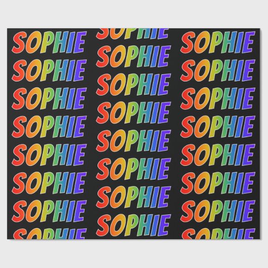 レインボー名"SOPHIE";おもしろい&カラフル ラッピングペーパー (フラット)