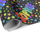 レインボー名"SOPHIE" +星 ラッピングペーパー (ロールコーナー)