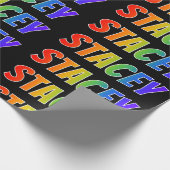 レインボー名「STACEY」;おもしろいカラフル& ラッピングペーパー (角)