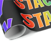 レインボー名「STACEY」;おもしろいカラフル& ラッピングペーパー (ロールコーナー)