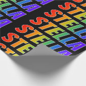 レインボー名「STELLA」、おもしろいおよびカラフルSTELLA ラッピングペーパー (角)