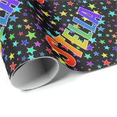 レインボー名"STELLA" +星 ラッピングペーパー (ロールコーナー)
