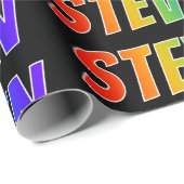 レインボー名"STEVEN";おもしろい&カラフル ラッピングペーパー (ロールコーナー)