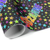 レインボー名"SUZANNE" +星 ラッピングペーパー (ロールコーナー)