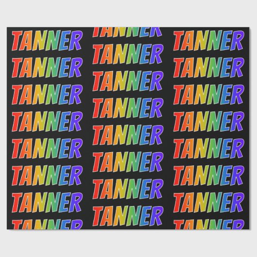 レインボー名"TANNER";おもしろい&カラフルTANNER ラッピングペーパー (フラット)