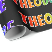 レインボー名「THEODORE」;おもしろい&カラフル ラッピングペーパー (ロールコーナー)