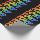 レインボー名"TONY";おもしろい&カラフルRAINBOW ラッピングペーパー (角)