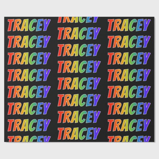 レインボー名「TRACEY」;おもしろいカラフル& ラッピングペーパー (フラット)