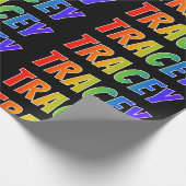 レインボー名「TRACEY」;おもしろいカラフル& ラッピングペーパー (角)