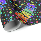 レインボー名"TRAVIS" +星 ラッピングペーパー (ロールコーナー)