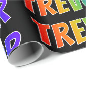 レインボー名"TREVOR";おもしろい&カラフル ラッピングペーパー (ロールコーナー)