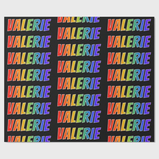 レインボー名「VALERIE」;おもしろいカラフル& ラッピングペーパー (フラット)