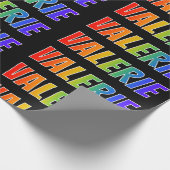 レインボー名「VALERIE」;おもしろいカラフル& ラッピングペーパー (角)