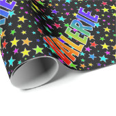 レインボー名"VALERIE" +星 ラッピングペーパー (ロールコーナー)