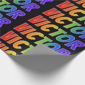 レインボー名「VICTOR」;おもしろいカラフル& ラッピングペーパー (角)