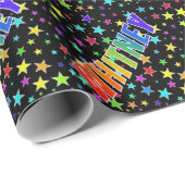 レインボー名"WHITNEY" +星 ラッピングペーパー (ロールコーナー)