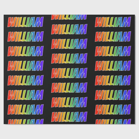 レインボー名"WILLIAM";おもしろい&カラフル ラッピングペーパー (フラット)