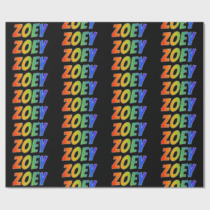 レインボー名「ZOEY」;おもしろい&カラフルZOEY ラッピングペーパー