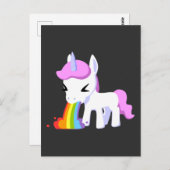 レインボー吐物ユニコーンポストカード ポストカード (正面/裏面)